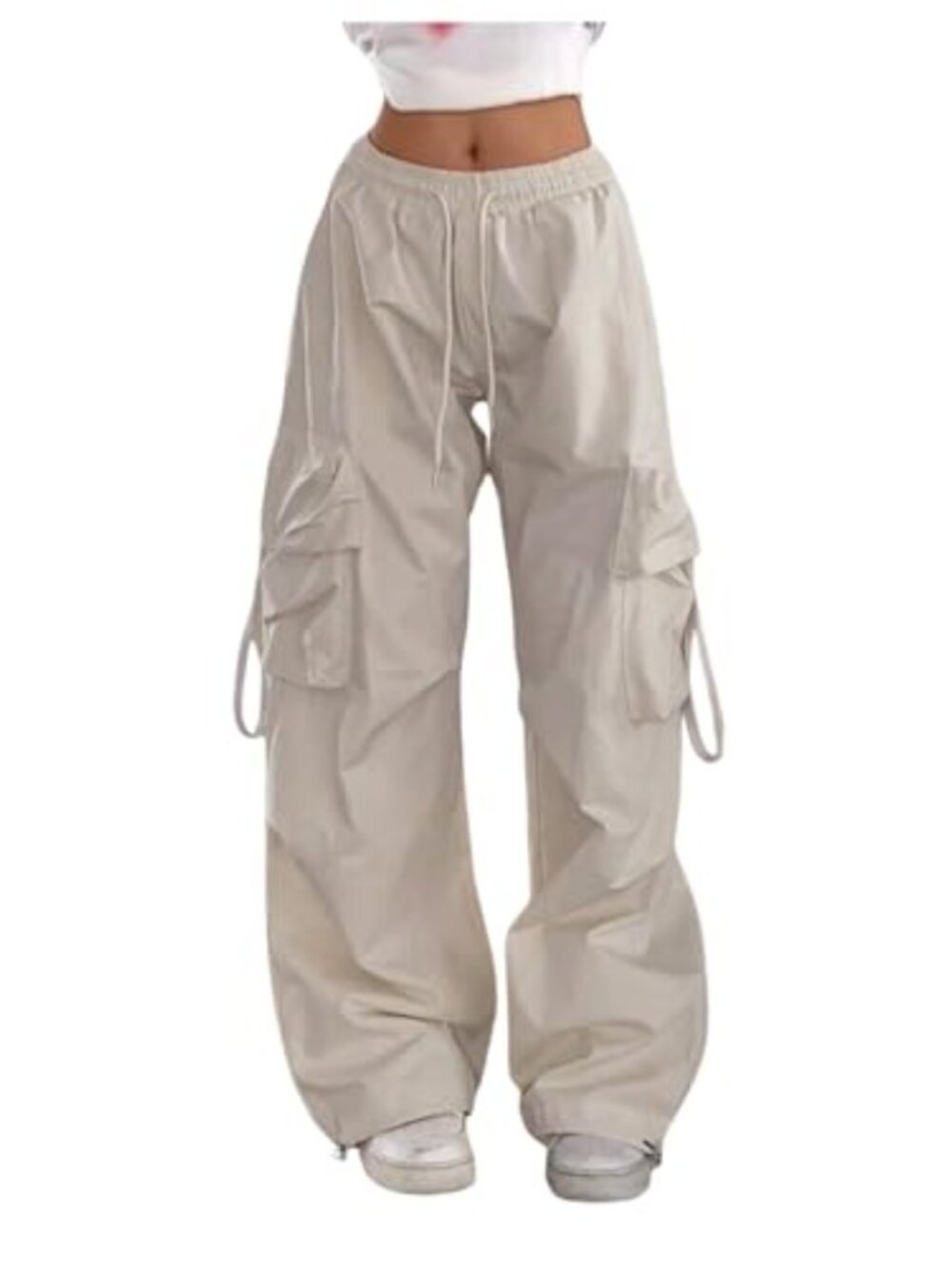 Baggy Parachute Cargo Pants High Rise Wide Leg Outdoor